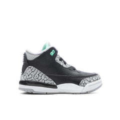 3 Retro 'Green Glow' (TD) - Black/Green Glow/Wolf Grey