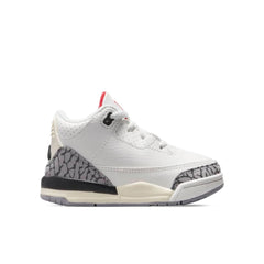 3 Retro (TD) White Cement Reimagined - Summit White/Fire Red