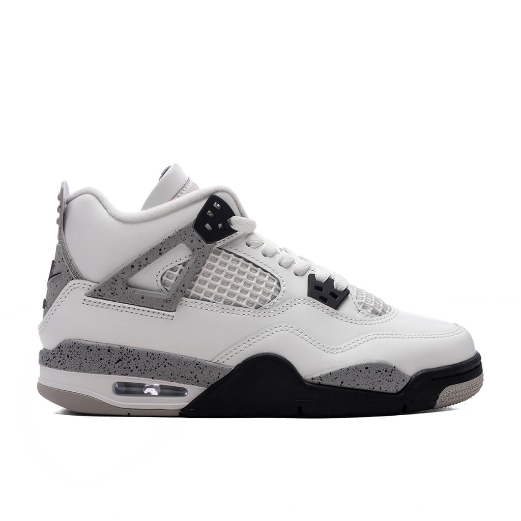 4 Retro OG 'White Cement' (GS) - Summit White/Fire Red/Cement Grey/Black