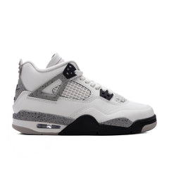 4 Retro OG 'White Cement' (GS) - Summit White/Fire Red/Cement Grey/Black