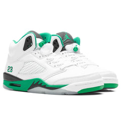 Women's 5 Retro - White/Lucky Green/Ice Blue