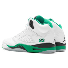 Women's 5 Retro - White/Lucky Green/Ice Blue