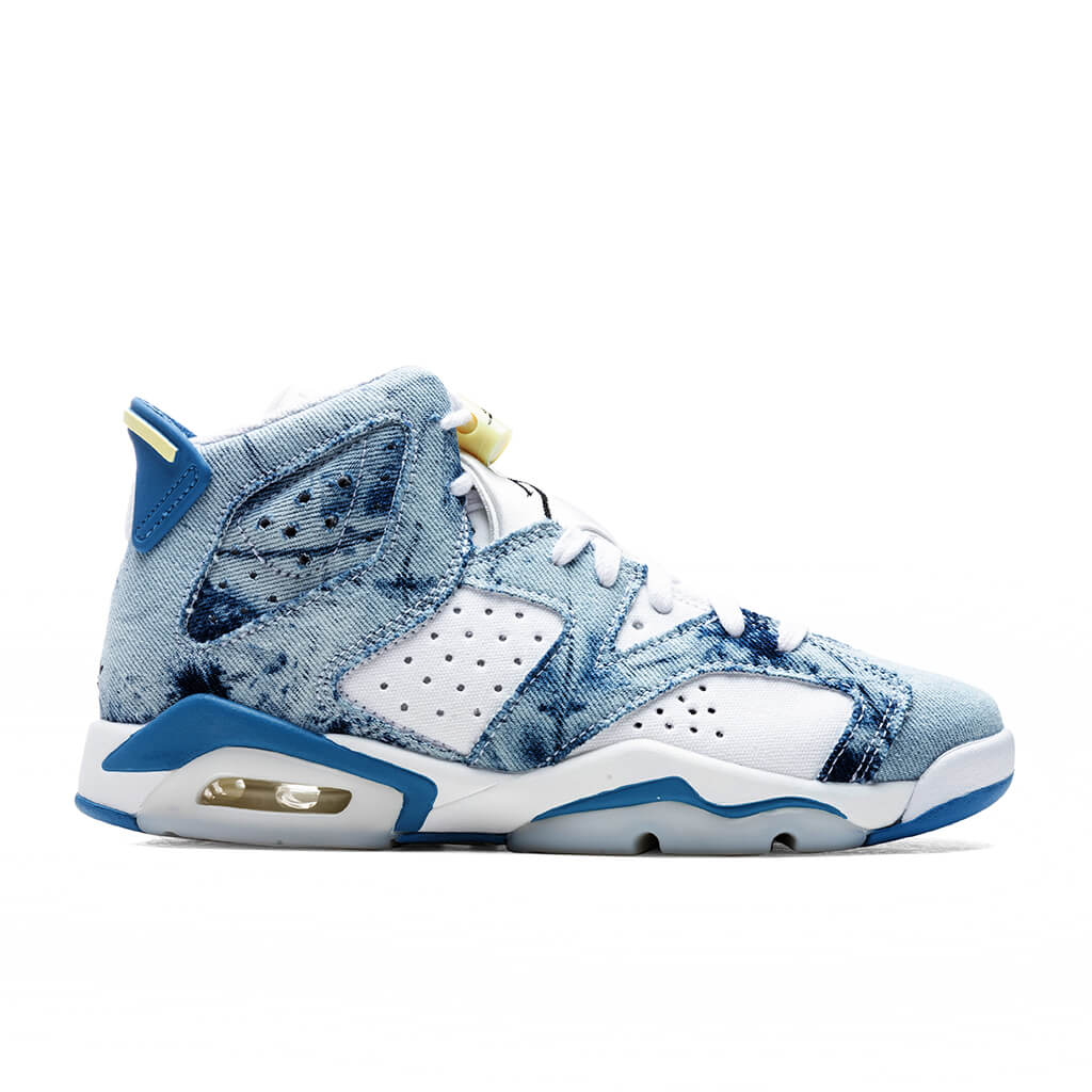 6 Retro (GS) - White/Dutch Blue/Citron Tint