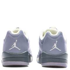 Women's 5 Retro Low - Indigo Haze/Fire Red/Metallic Silver