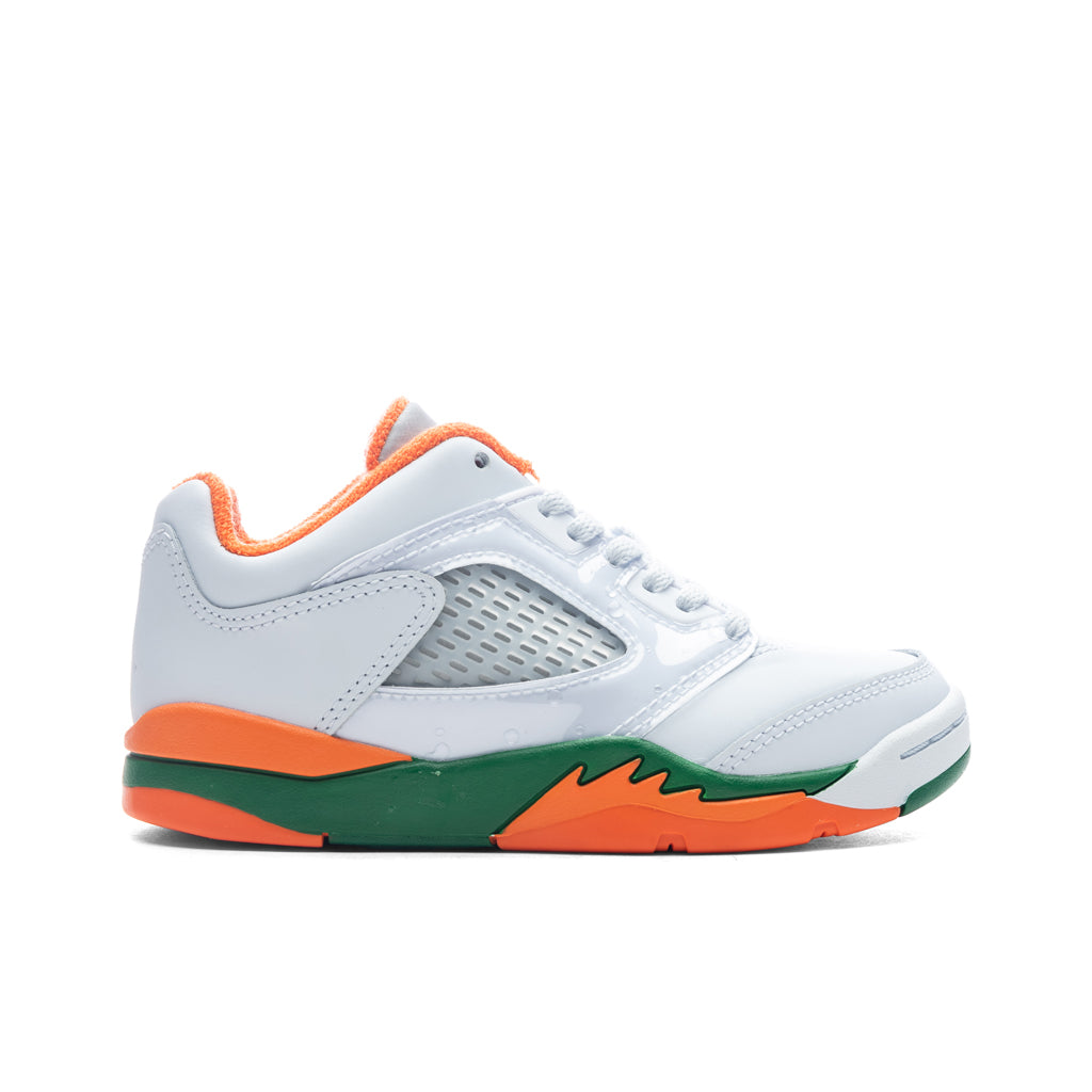 5 Retro Low (PS) - Football Grey/Brilliant Orange/Pine Green