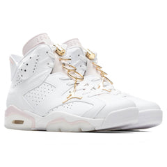 Women's 6 Retro 'Gold Hoops' - White/Metallic Gold