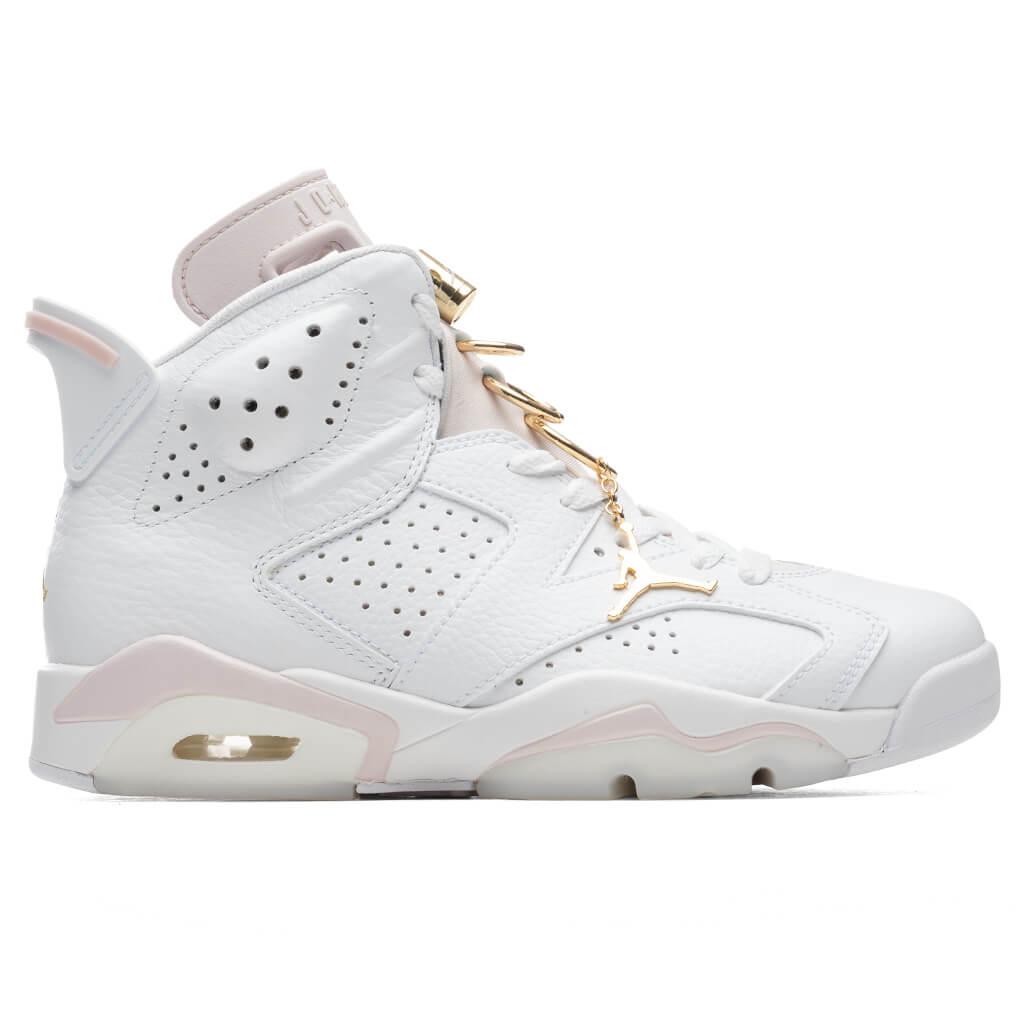 Women's 6 Retro 'Gold Hoops' - White/Metallic Gold