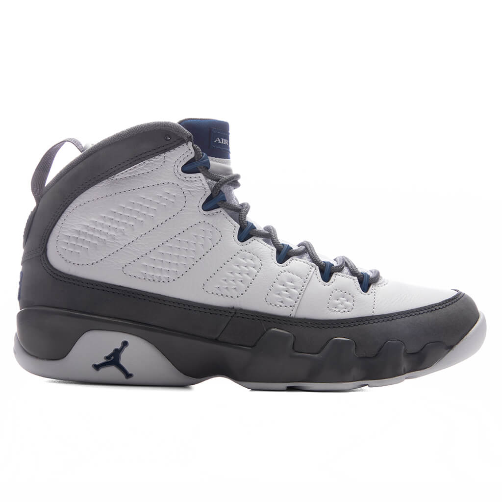 9 Retro 'Flint Grey' - White/French Blue/Flint Grey