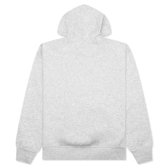 Brooklyn Fleece Pullover Hoodie - Grey Heather/White