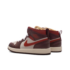 1 Mid SE (PS) - Coconut Milk/Varsity Red/Dark Pony