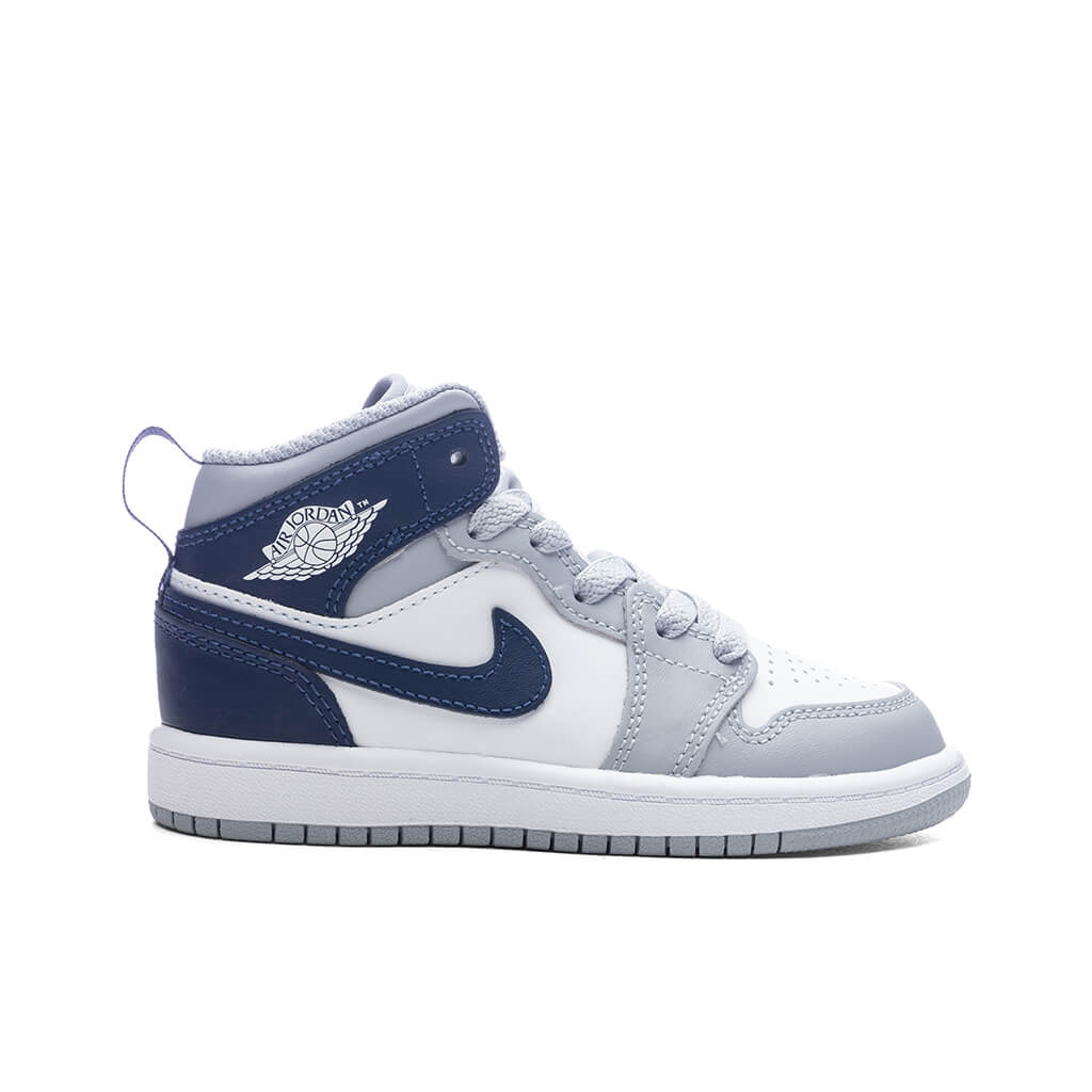 1 Mid (PS) - White/Midnight Navy/Wolf Grey