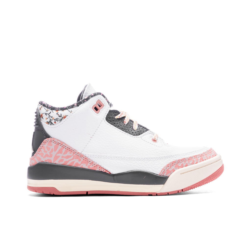 3 Retro (PS) 'Vintage Floral' - White/Anthracite/Red Stardust