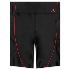 Essential Women's Mid-Rise Bike Shorts - Black/Black/University Red