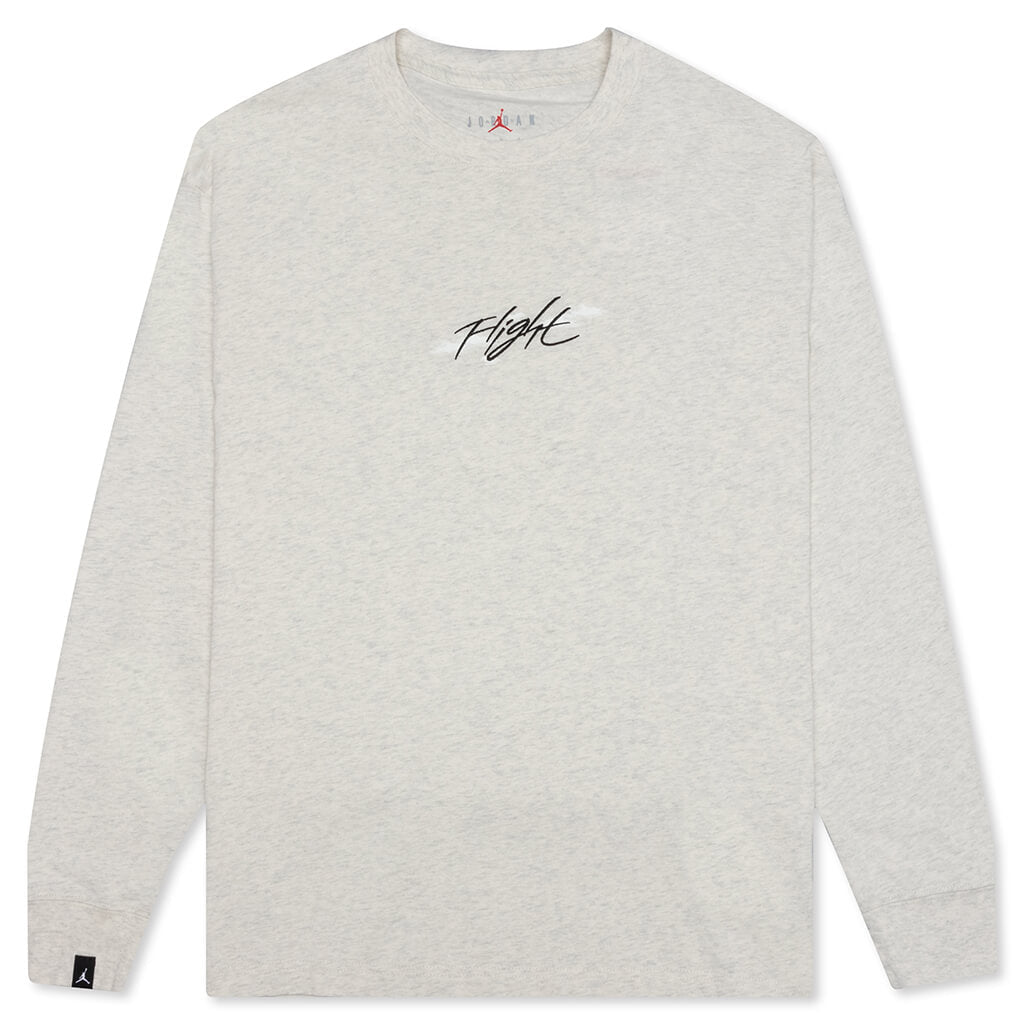 Flight '85 L/S T-Shirt - Oatmeal Heather/White
