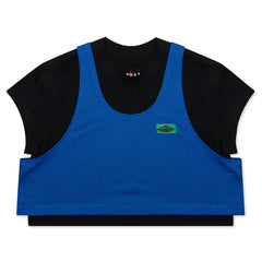 x Aleali May Women's Layered Top - Black/Game Royal