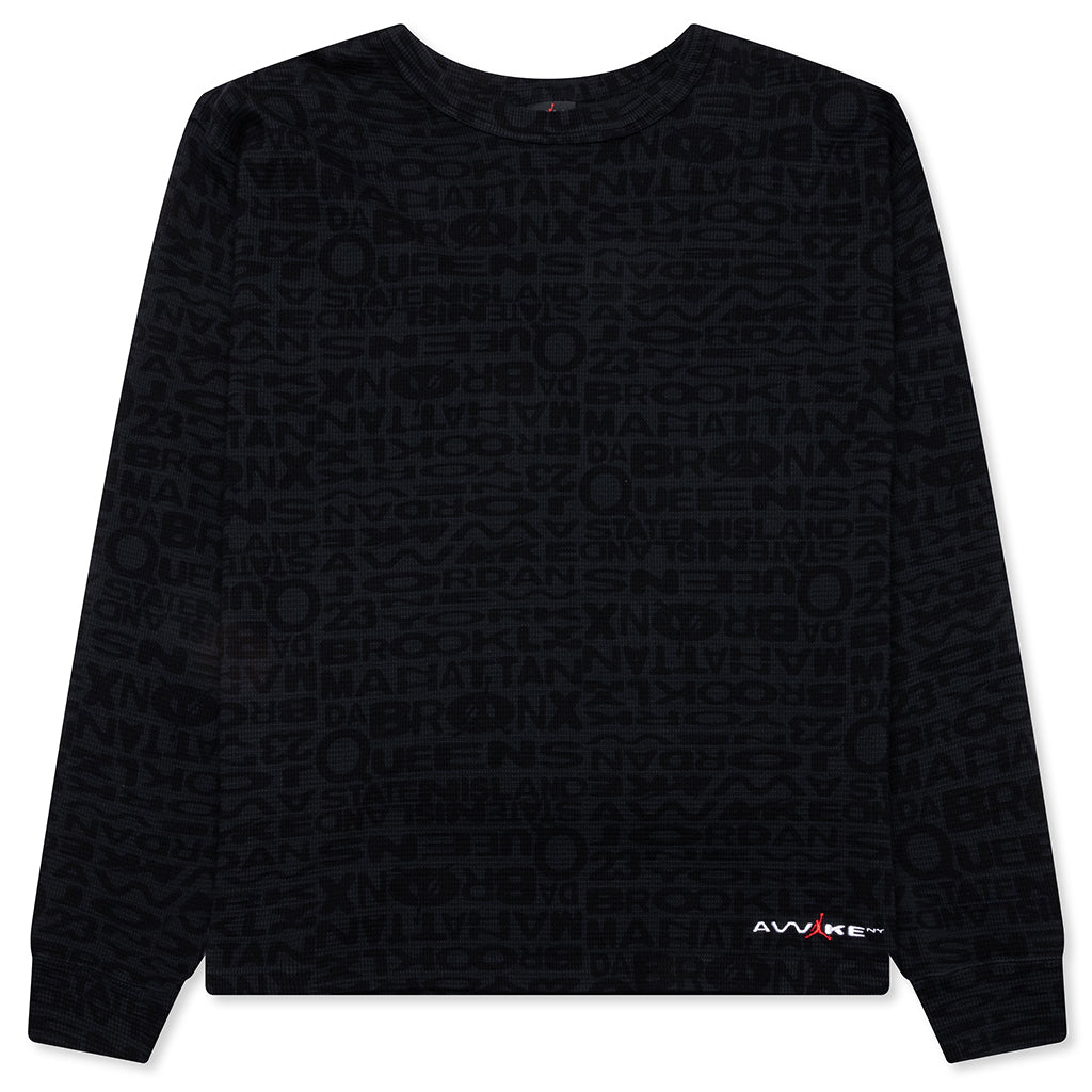 x Awake NY Thermal Long Sleeve Top - Black/White/University Red