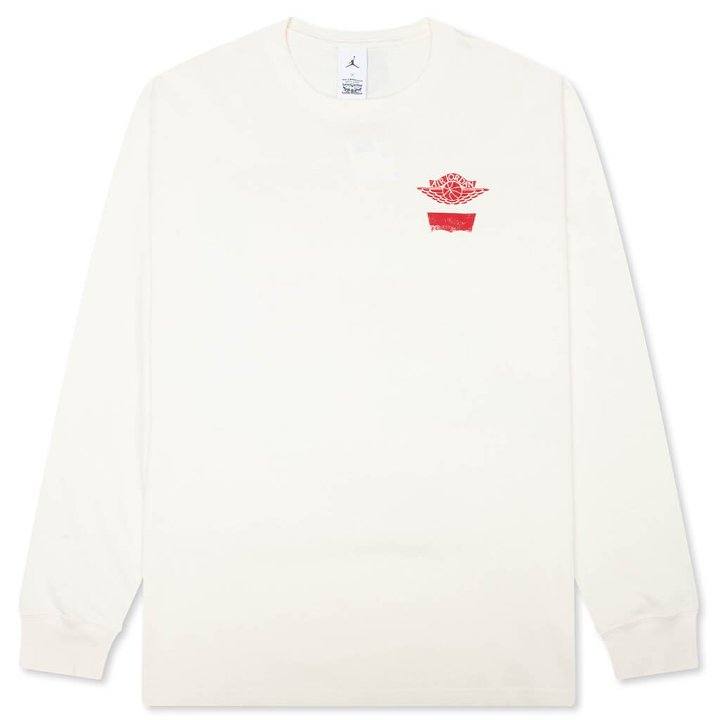 x Levi's L/S Tee - Pale Ivory/Black/University Red