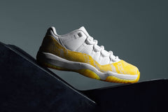Women's 11 Retro Low Yellow Snakeskin - White/Tour Yellow/Sail
