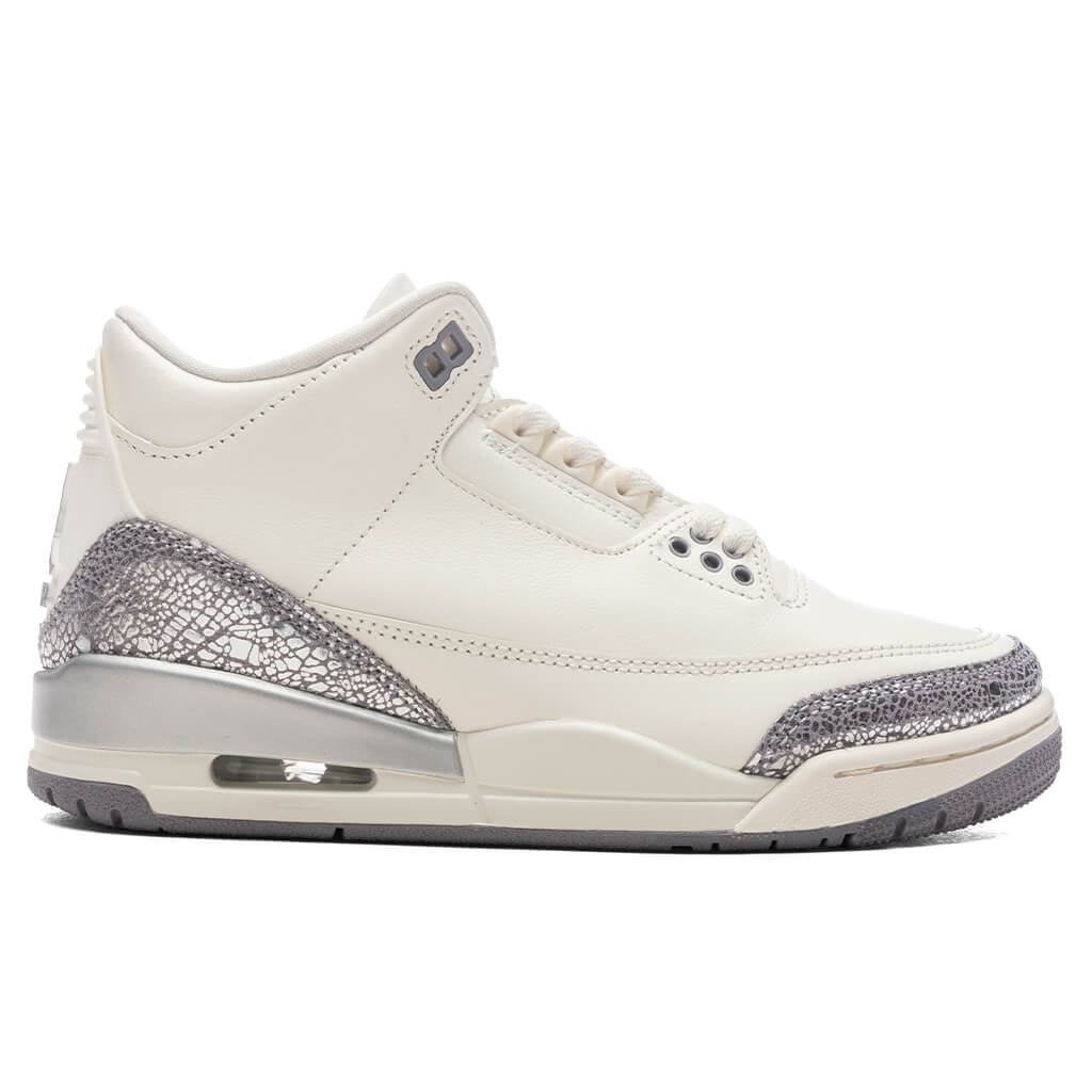 Women's 3 Retro - Sail/Cement Grey/Metallic Silver