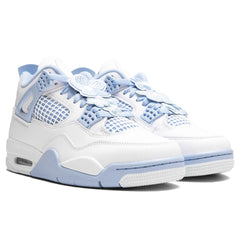Women's 4 Retro 'Aluminum' - White/Aluminum/Blue Tint/Oil Green