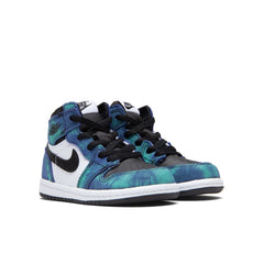 1 High OG (TD) "Tie-Dye" - White/Black/Aurora Green