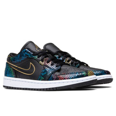 Women's 1 Low "Multicolor Snakeskin" - Black