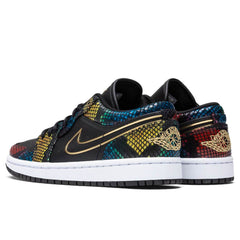 Women's 1 Low "Multicolor Snakeskin" - Black