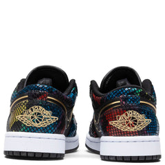 Women's 1 Low "Multicolor Snakeskin" - Black