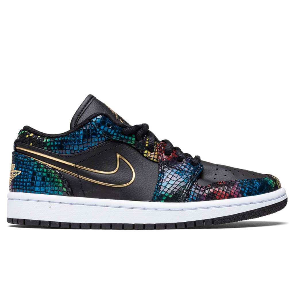 Women's 1 Low "Multicolor Snakeskin" - Black
