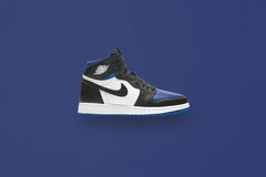1 Retro High OG (GS) "Royal Toe" - Black/White/Game Royal
