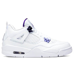 4 Retro (GS) - White/Court Purple/Metallic Silver