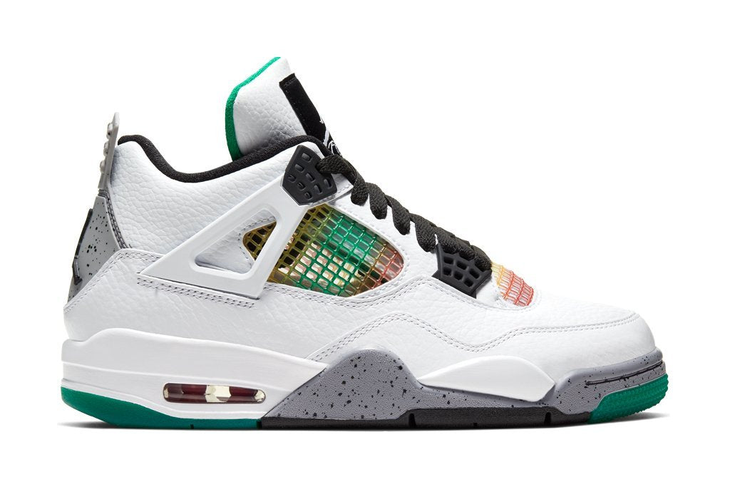 Women's 4 Retro "Rasta" - White/University Red/Lucid Green